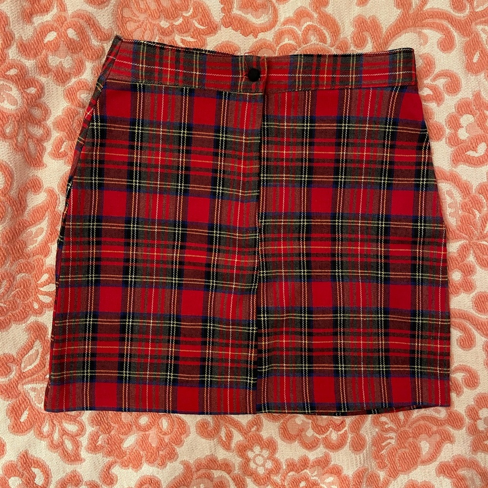 Plaid mini skirt